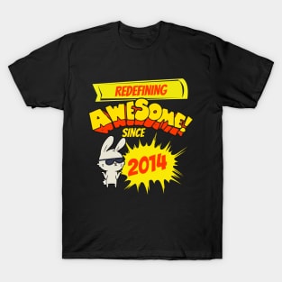 Redefining Awesome Since 2014 Kids Bunny Birth Year T-Shirt